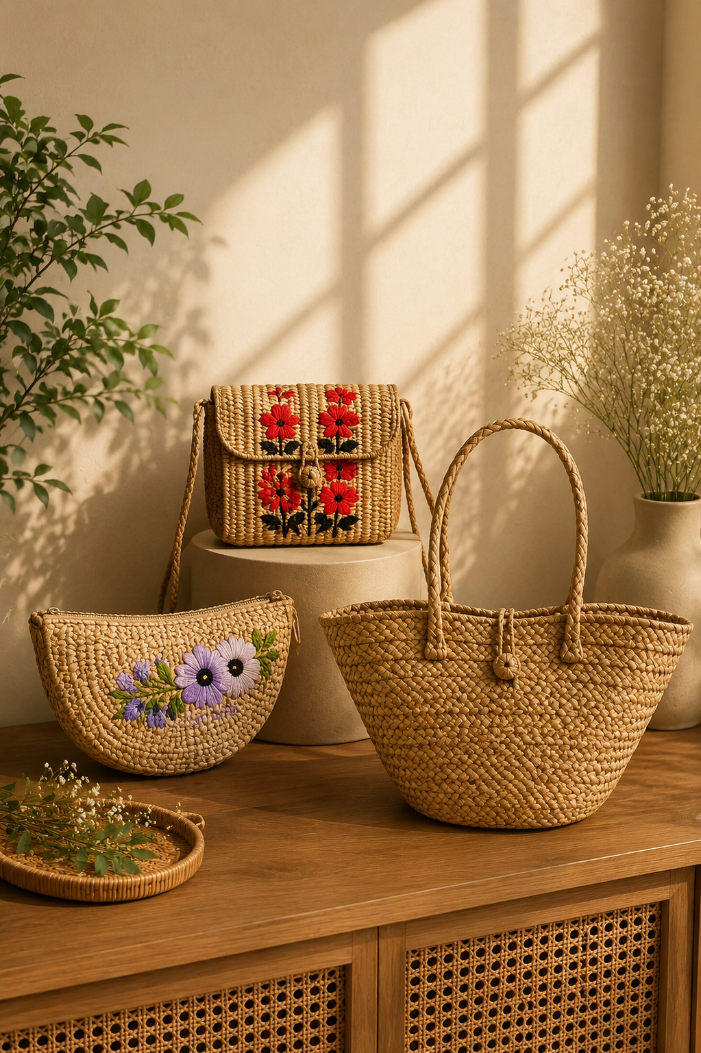 Rattan purse