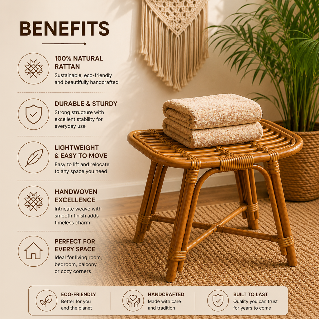 Premium rattan stool