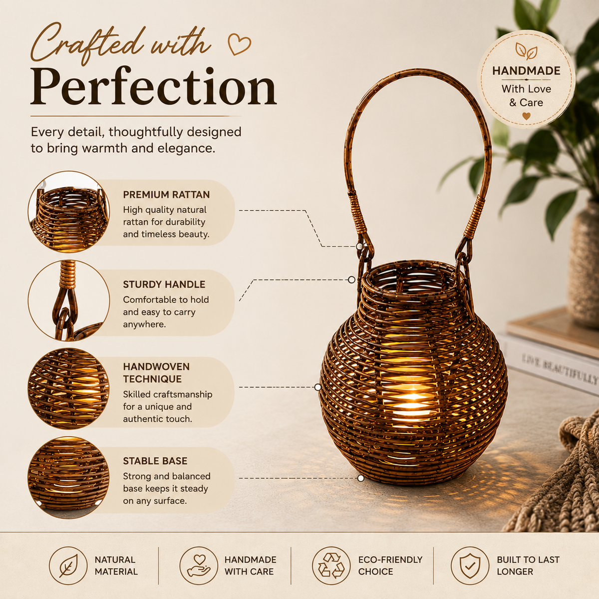 Rattan Hurricane Lamp