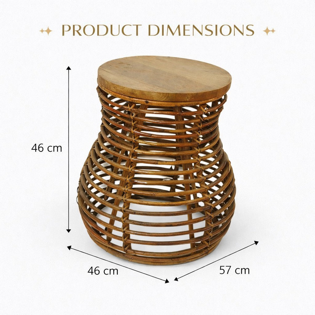 Rattan woven plant stand