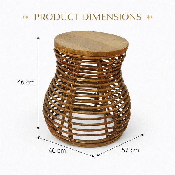 Rattan woven plant stand