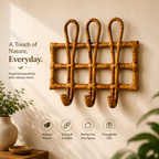 Handcrafted Rattan Wall Hook Organizer