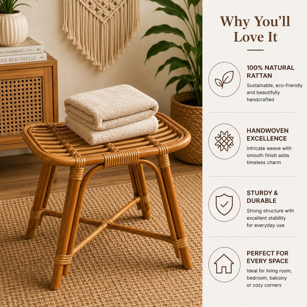 Premium rattan stool