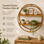 Vintage Rattan Wall Shelf