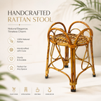 Handcrafted Rattan Plant Stand