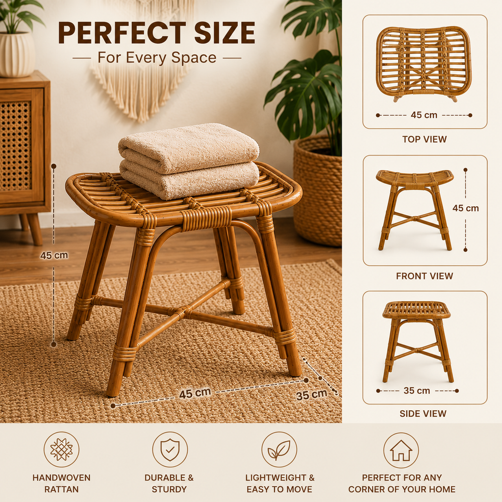 Premium rattan stool