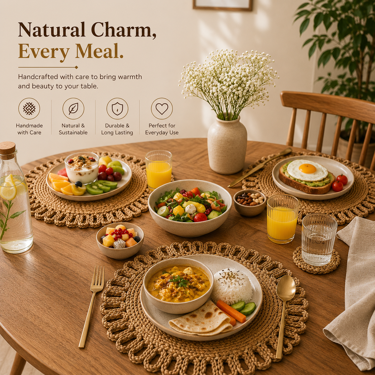 Jute Placemats  handmade table mats