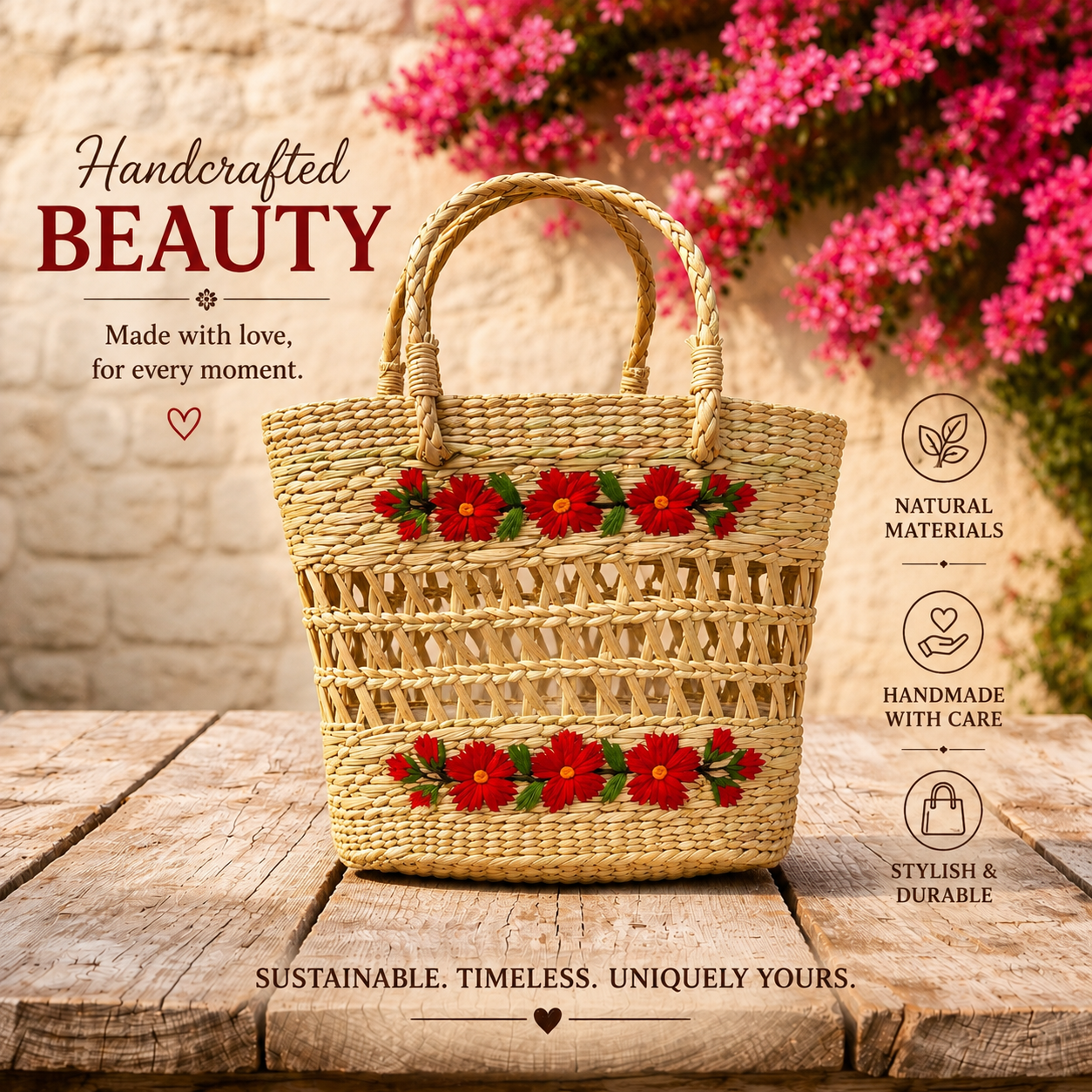Rattan purse