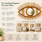 Handcrafted Rattan Eye Shape Wall Mirror
