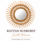 Handcrafted Rattan Sunburst Wall Mirror