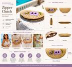 Rattan ziper clutch