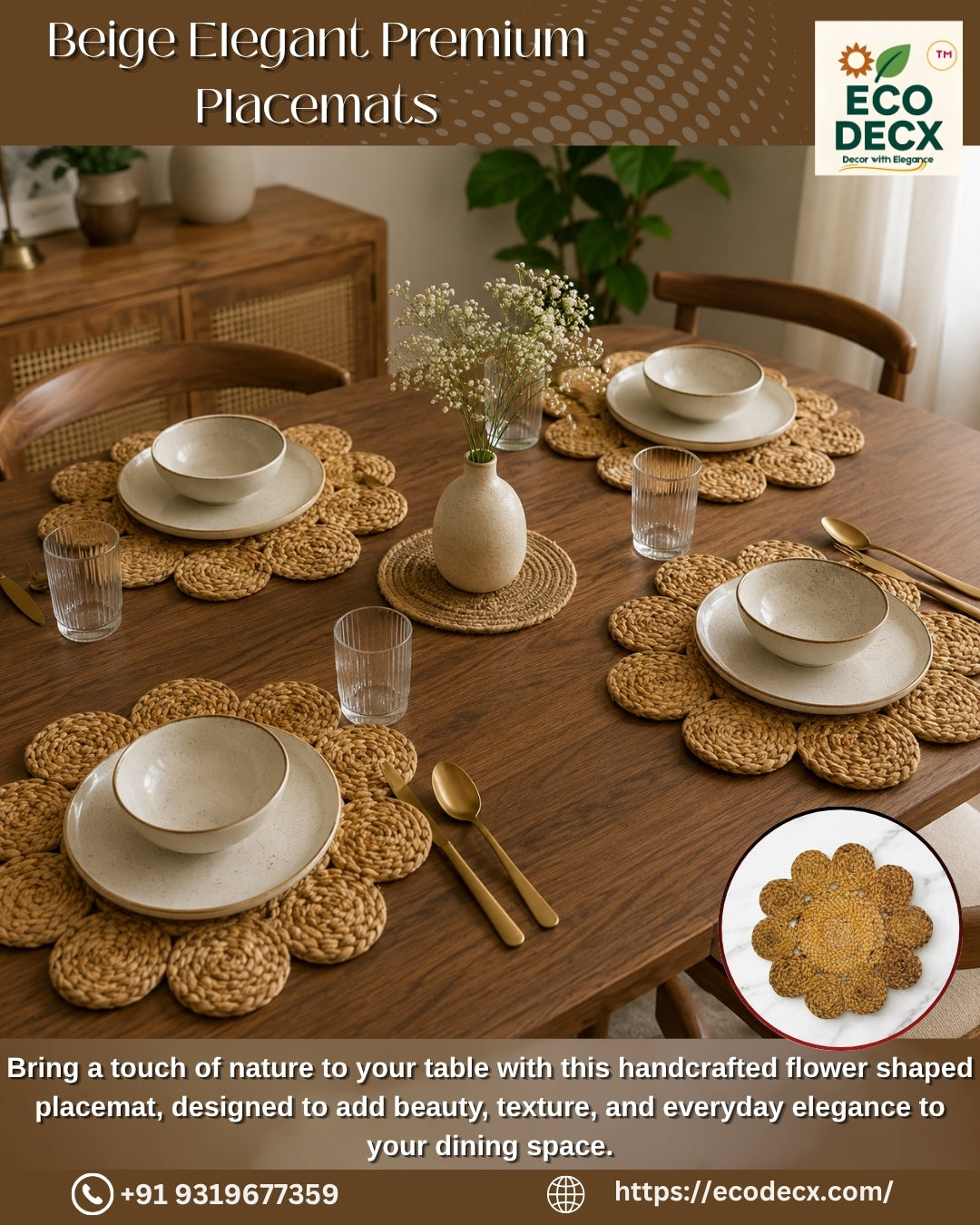 Jute braided placemats