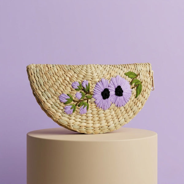 Rattan ziper clutch