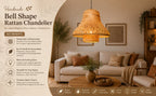 Bell Shape Rattan Chandelier