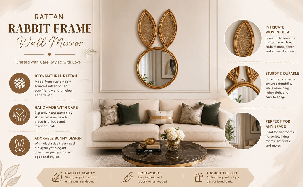 Rabbit Frame Wall Mirror
