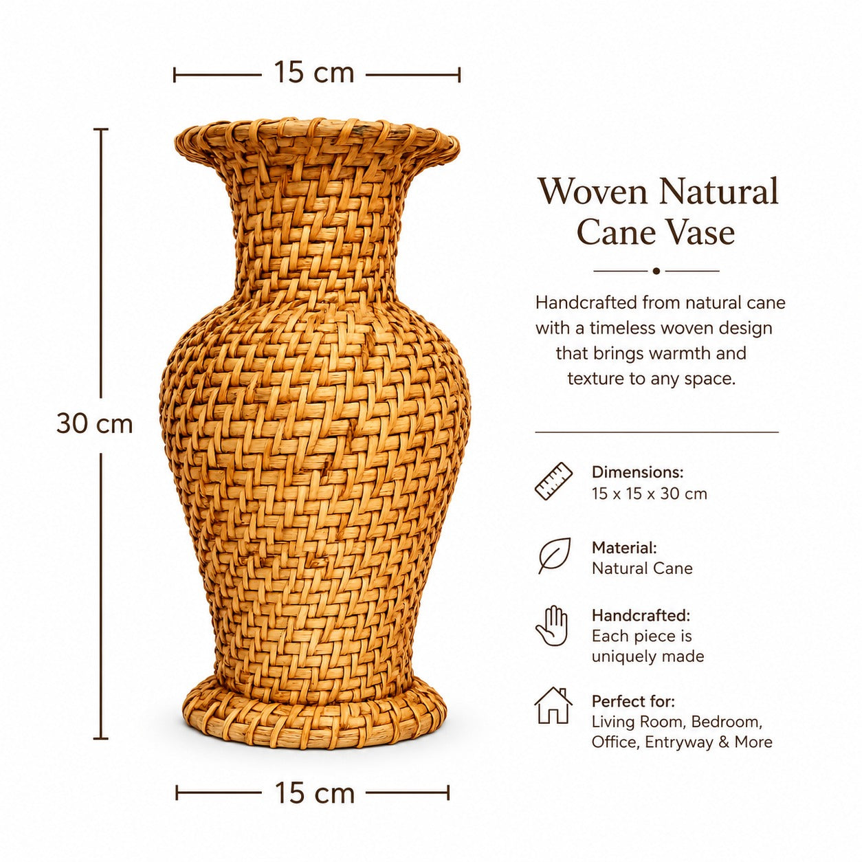 Woven natural cane case
