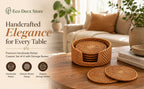 Premuim handmade rattan coaster set of 4