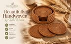 Premuim handmade rattan coaster set of 4
