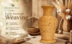 Woven natural cane case