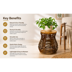 Rattan woven plant stand
