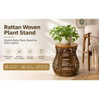 Rattan woven plant stand