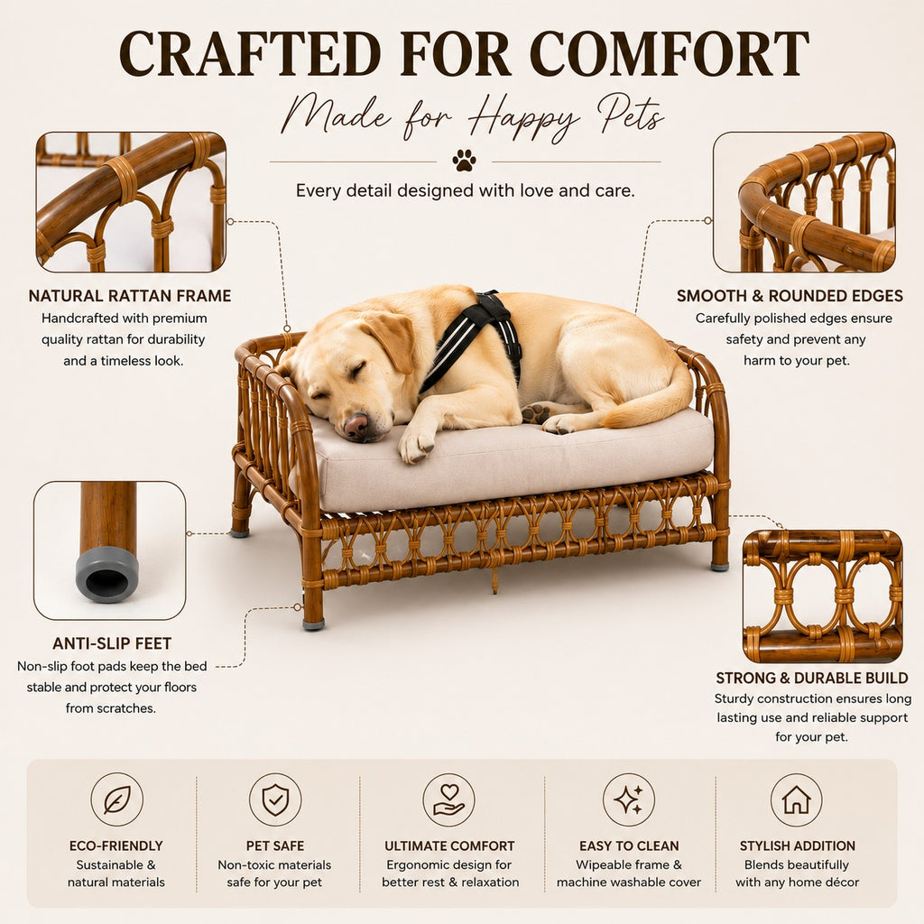 Rattan pet bed without cushion