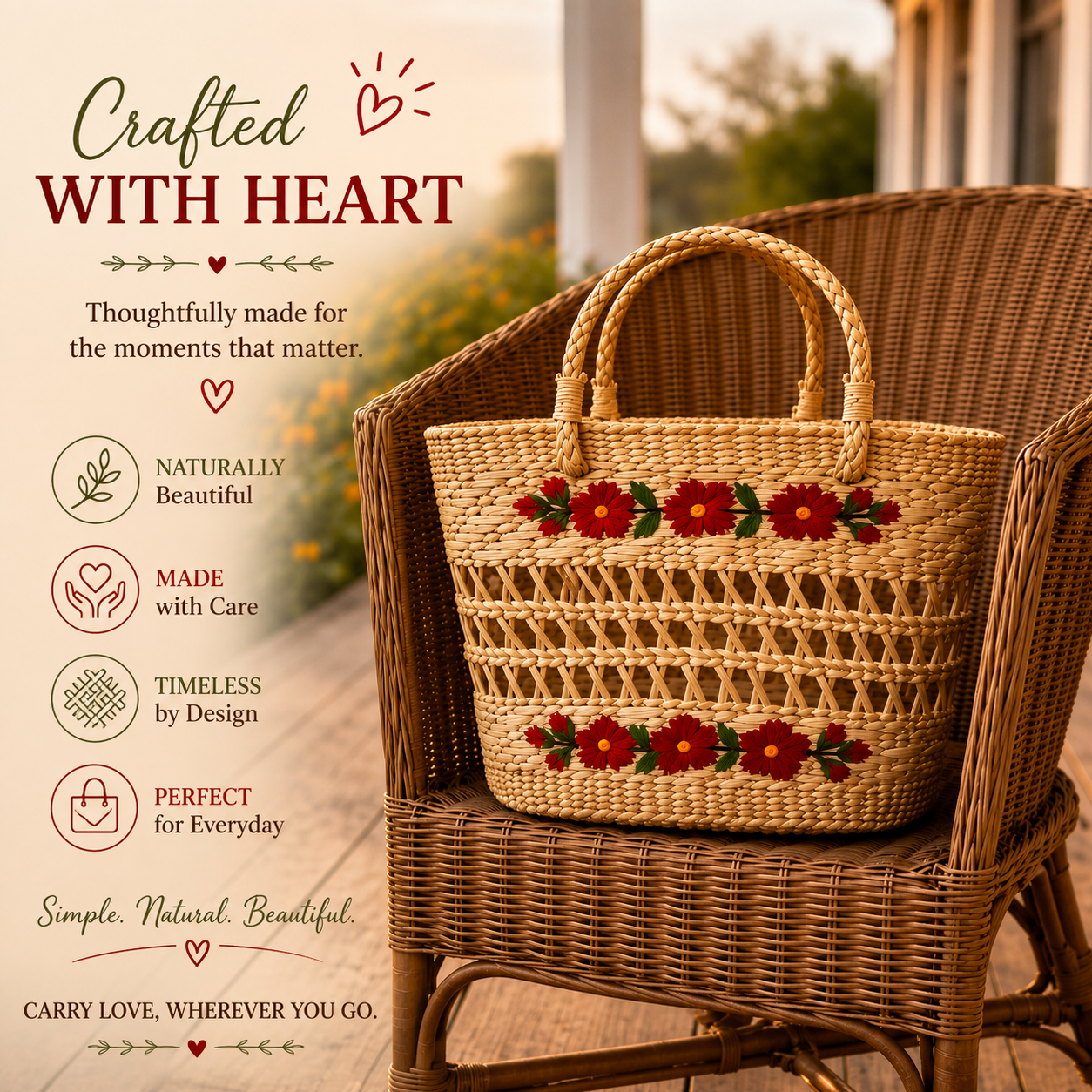 Rattan purse