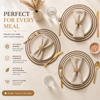 Handmade Jute Placemats Set of 6  Round Striped Table Mats