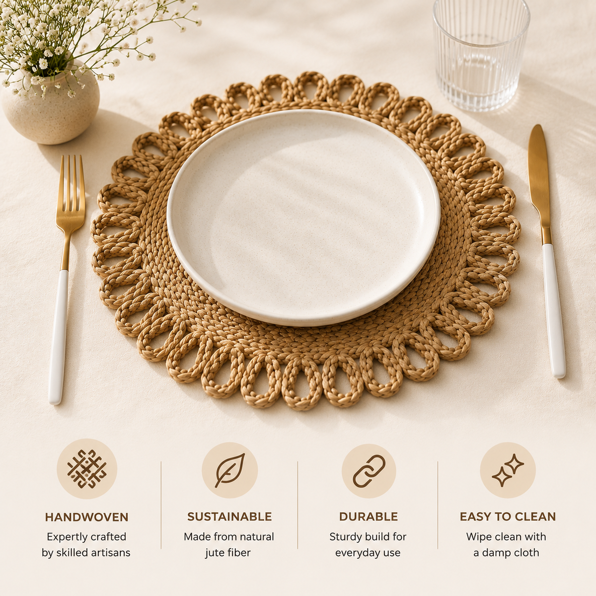Jute Placemats  handmade table mats