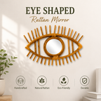 Handcrafted Rattan Eye Shape Wall Mirror