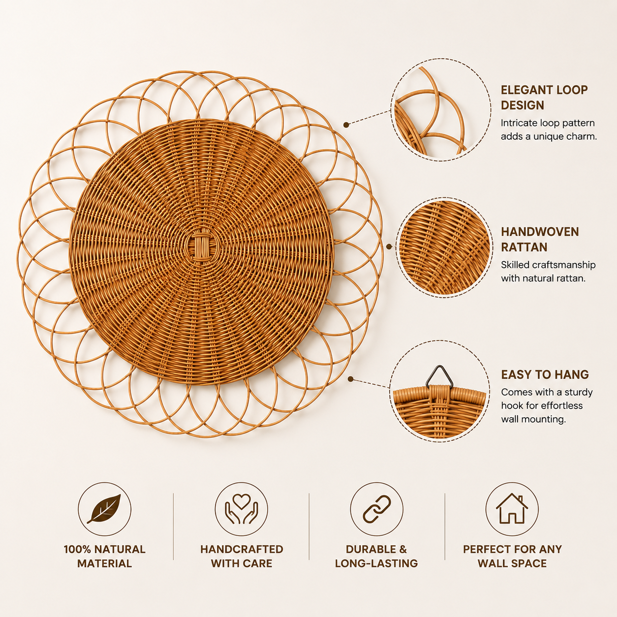 Rattan Round Wall Decor