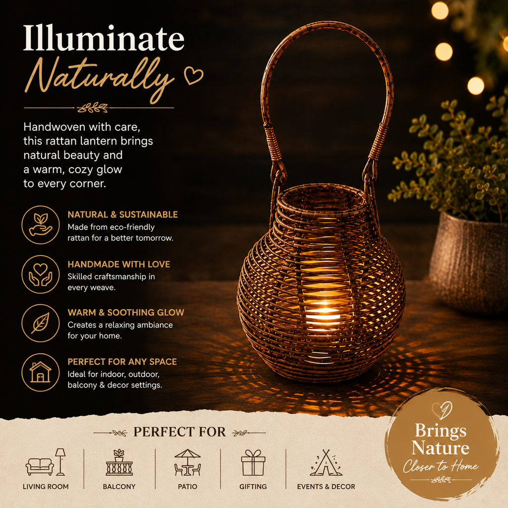 Rattan Hurricane Lamp