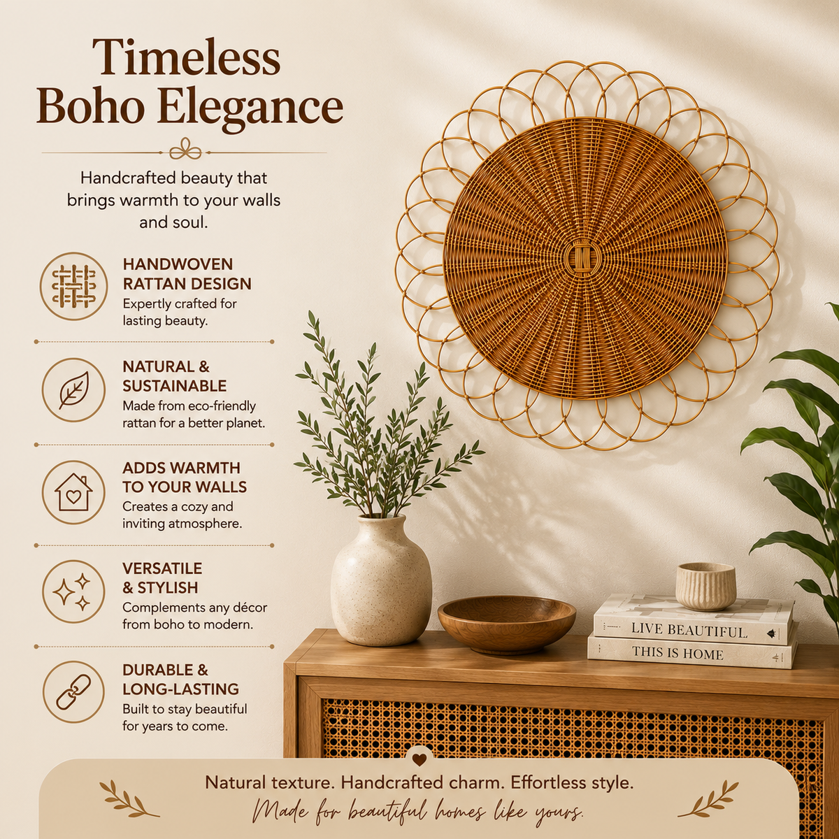 Rattan Round Wall Decor