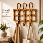 Handcrafted Rattan Wall Hook Organizer