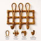 Handcrafted Rattan Wall Hook Organizer