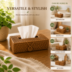 Handcrafted Rattan Tissue Box Holder