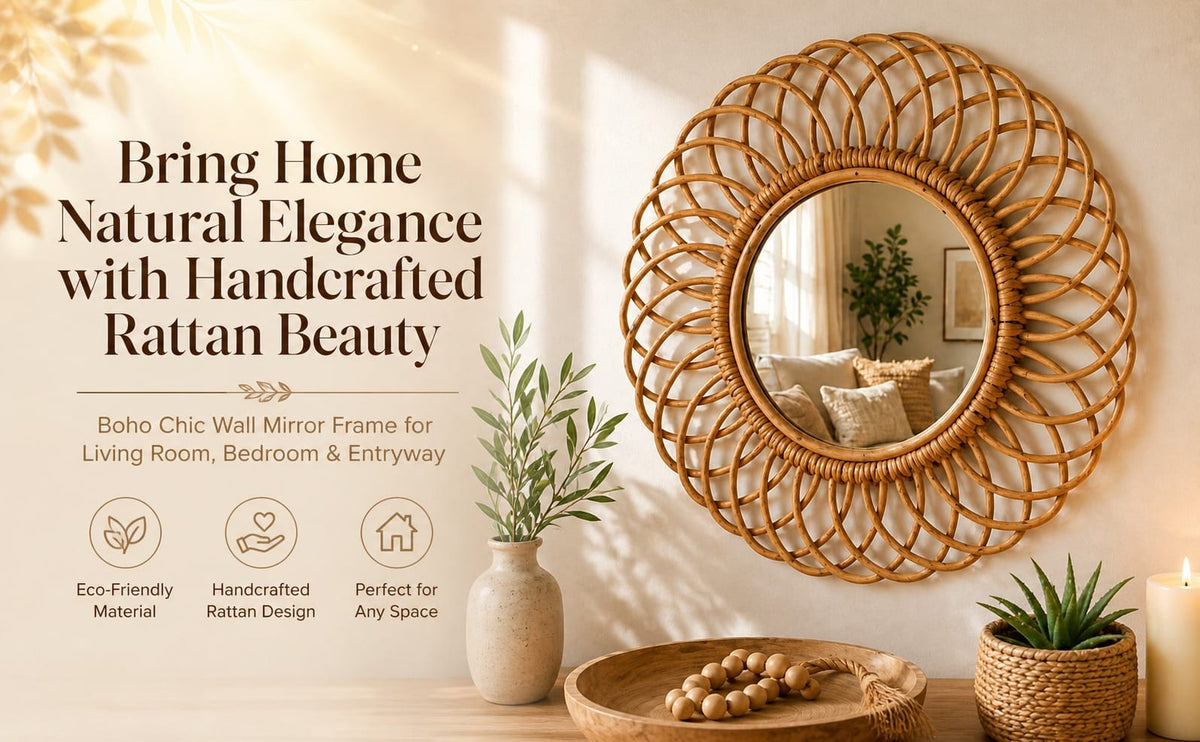 Ratan Spiral Mirror Frame