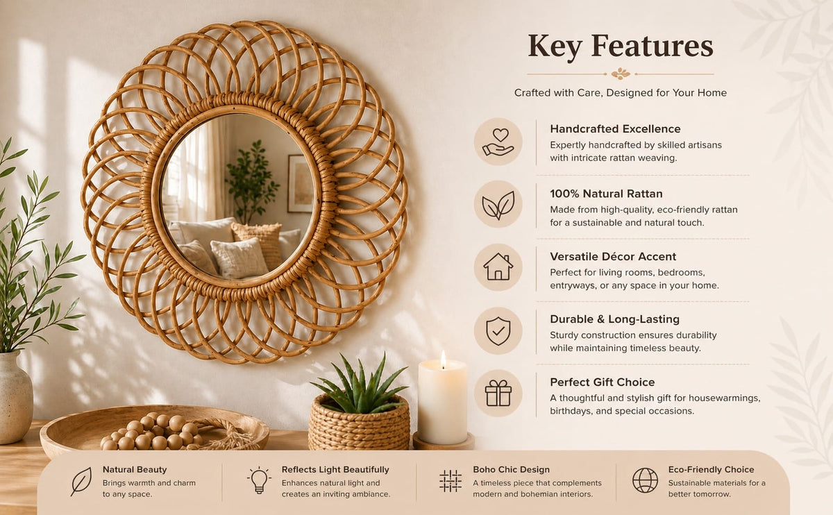 Ratan Spiral Mirror Frame