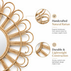 Rattan Flower Wall Mirror